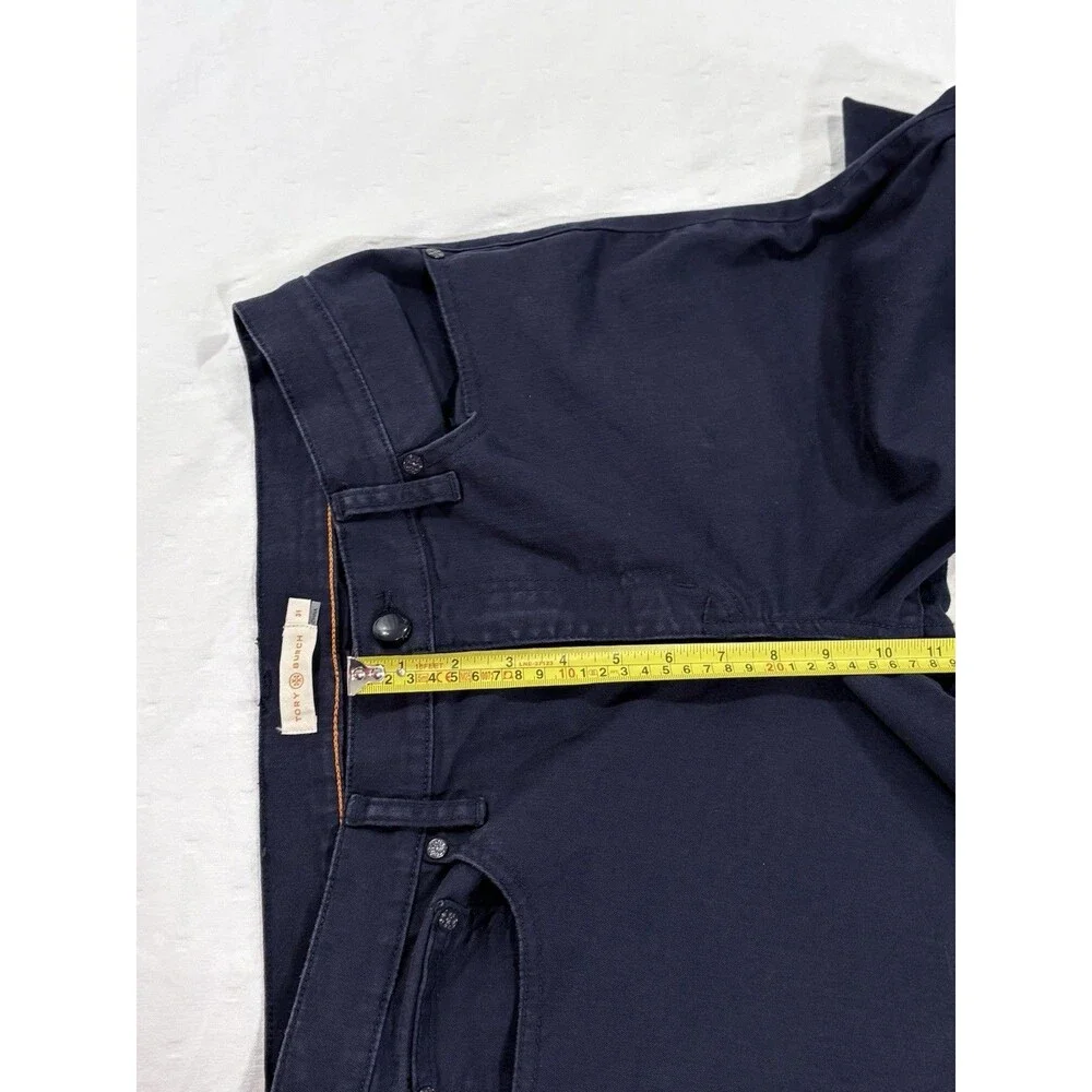 Tory Burch Navy Blue Stretch Pants Womens Size 31 Slim 5-Pocket Style 90001209